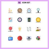 Set of 16 Modern UI Icons Symbols Signs for learning knowledge pumpkin education open Editable Pack of Creative Vector Design Elements