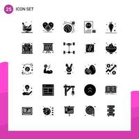 25 iconos creativos signos y símbolos modernos de hoja de desarrollo de zanahoria desarrollar elementos de diseño vectorial editables de aplicaciones vector