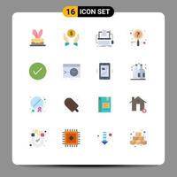 16 Thematic Vector Flat Colors and Editable Symbols of arrows search code research screen Editable Pack of Creative Vector Design Elements