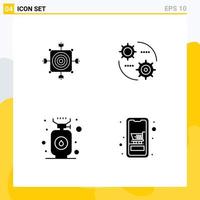 Group of Solid Glyphs Signs and Symbols for focus camping arrow setting gas Editable Vector Design Elements