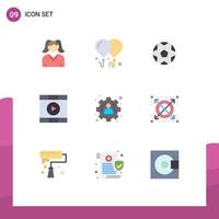 Set of 9 Modern UI Icons Symbols Signs for web profile sports management play Editable Vector Design Elements