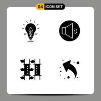 User Interface Pack of Basic Solid Glyphs of bulb massage energy speaker relaxation Editable Vector Design Elements