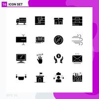 16 Solid Glyph concept for Websites Mobile and Apps cursor man tool fashion shopping Editable Vector Design Elements