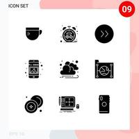 9 Creative Icons Modern Signs and Symbols of cloud picture arrows phone image Editable Vector Design Elements