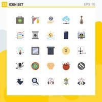 Modern Set of 25 Flat Colors and symbols such as document online setting sharing solution Editable Vector Design Elements