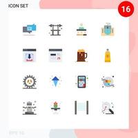 Group of 16 Modern Flat Colors Set for download education meeting hardware mouse Editable Pack of Creative Vector Design Elements