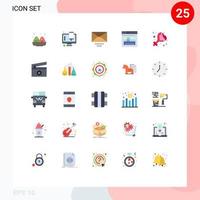Set of 25 Modern UI Icons Symbols Signs for film women text sign website Editable Vector Design Elements