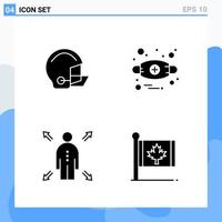 Modern 4 solid style icons Glyph Symbols for general use Creative Solid Icon Sign Isolated on White Background 4 Icons Pack Creative Black Icon vector background