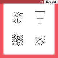 Mobile Interface Line Set of 4 Pictograms of autumn supplement thanksgiving strike arrow Editable Vector Design Elements