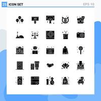 Solid Glyph Pack of 25 Universal Symbols of security handbag hospital patrick ireland Editable Vector Design Elements