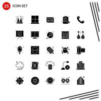 Solid Glyph Pack of 25 Universal Symbols of report medical home hospital target Editable Vector Design Elements