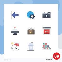 Universal Icon Symbols Group of 9 Modern Flat Colors of error management photography business space Editable Vector Design Elements