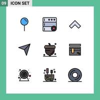 paquete de iconos de vector de stock de 9 signos y símbolos de línea para elementos de diseño de vector editables de marcador de bellota de otoño de roble