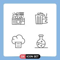 4 Creative Icons Modern Signs and Symbols of cabinet print environment trash experiment Editable Vector Design Elements