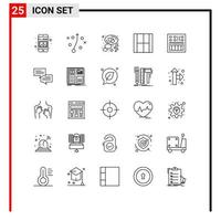 Universal Icon Symbols Group of 25 Modern Lines of amplifier illustration chat draw create Editable Vector Design Elements