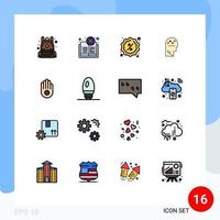 conjunto de 16 iconos de interfaz de usuario modernos signos de símbolos para el éxito de la insignia del hombre del gesto elementos de diseño de vectores creativos editables por el usuario