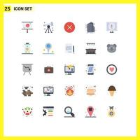 Set of 25 Vector Flat Colors on Grid for internet smart city study technology multimedia Editable Vector Design Elements