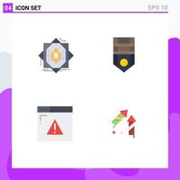 Editable Vector Line Pack of 4 Simple Flat Icons of abstract internet formation military web Editable Vector Design Elements