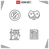 4 Icons Line Style Grid Based Creative Outline Symbols for Website Design Simple Line Icon Signs Isolated on White Background 4 Icon Set Creative Black Icon vector background