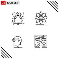 Pixle Perfect Set of 4 Line Icons Outline Icon Set for Webite Designing and Mobile Applications Interface Creative Black Icon vector background