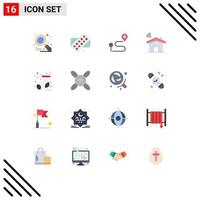 16 Universal Flat Colors Set for Web and Mobile Applications cooler sock navigation christmas signal Editable Pack of Creative Vector Design Elements