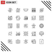 Universal Icon Symbols Group of 25 Modern Lines of startup company tea business sound Editable Vector Design Elements