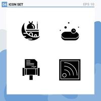 4 Creative Icons Modern Signs and Symbols of crescent law mosque shopping connection Editable Vector Design Elements