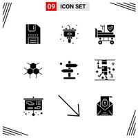 9 Icons Solid Style Grid Based Creative Glyph Symbols for Website Design Simple Solid Icon Signs Isolated on White Background 9 Icon Set Creative Black Icon vector background