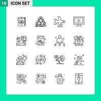 16 Thematic Vector Outlines and Editable Symbols of monitor transport build plane delay Editable Vector Design Elements