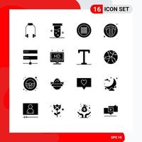 paquete de iconos de vector de stock de 16 signos y símbolos de línea para elementos de diseño de vector editables de interfaz de texto de cuadrícula de usuario de conexión