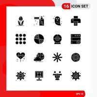 Set of 16 Modern UI Icons Symbols Signs for code print zippo printing halloween Editable Vector Design Elements