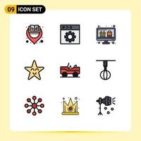 9 Creative Icons Modern Signs and Symbols of appliances vehicle display military face Editable Vector Design Elements