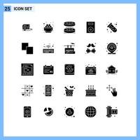 Stock Vector Icon Pack of 25 Line Signs and Symbols for turntable products nest electronics science Editable Vector Design Elements