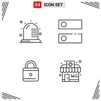 4 Icons Line Style Grid Based Creative Outline Symbols for Website Design Simple Line Icon Signs Isolated on White Background 4 Icon Set Creative Black Icon vector background