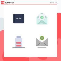 4 Creative Icons Modern Signs and Symbols of end interface scene envelope user Editable Vector Design Elements