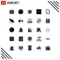 Pack of 25 creative Solid Glyphs of currency layout pc interface switch Editable Vector Design Elements