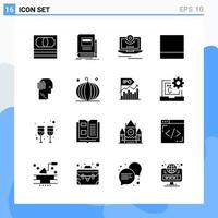 Modern 16 solid style icons Glyph Symbols for general use Creative Solid Icon Sign Isolated on White Background 16 Icons Pack Creative Black Icon vector background