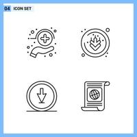 4 Icons Line style Creative Outline Symbols Black Line Icon Sign Isolated on White Background Creative Black Icon vector background