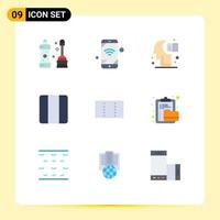 Flat Color Pack of 9 Universal Symbols of archive layout education layout grid Editable Vector Design Elements