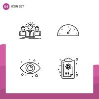 User Interface Pack of 4 Basic Filledline Flat Colors of business view entrepreneur gauge web Editable Vector Design Elements