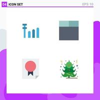 4 Creative Icons Modern Signs and Symbols of connection christmas wireframe page xmas Editable Vector Design Elements