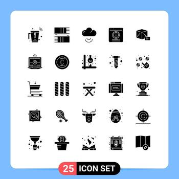 User Interface Pack of 25 Basic Solid Glyphs of button help scarf chat alert bubble Editable Vector Design Elements
