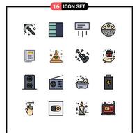 Universal Icon Symbols Group of 16 Modern Flat Color Filled Lines of layout book cooler strength mineral Editable Creative Vector Design Elements