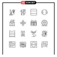 Set of 16 Vector Outlines on Grid for massege transfer grid replace avatar Editable Vector Design Elements