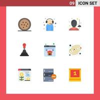 Modern Set of 9 Flat Colors and symbols such as web home female gearbox car Editable Vector Design Elements