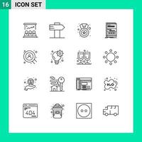 16 Creative Icons Modern Signs and Symbols of web page medal internet browser Editable Vector Design Elements