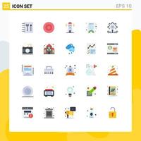 Universal Icon Symbols Group of 25 Modern Flat Colors of camera search lighthouse research settings Editable Vector Design Elements