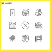 Modern Set of 9 Outlines and symbols such as circle business bulb banking tick Editable Vector Design Elements