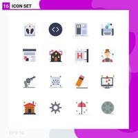 Set of 16 Modern UI Icons Symbols Signs for browser facebook grid social mobile Editable Pack of Creative Vector Design Elements