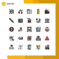 25 Creative Icons Modern Signs and Symbols of case bag bathroom school education Editable Vector Design Elements